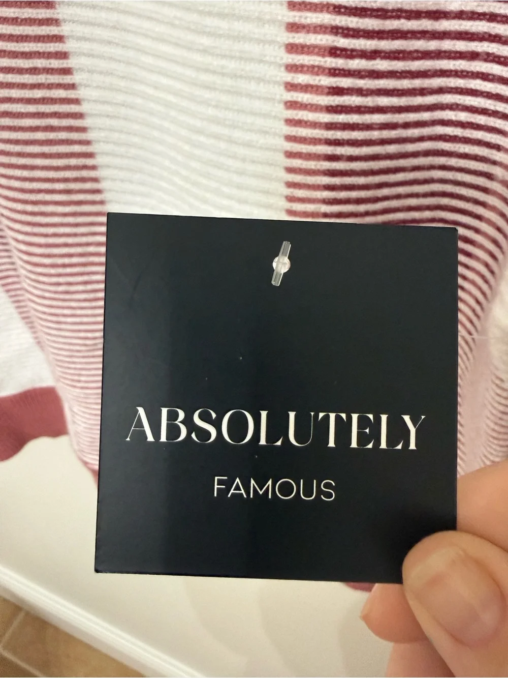 Absolutely Famous Pink and White Striped Crew Neck Sweater